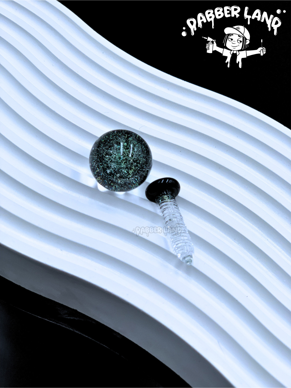 Galaxy Dichro Glass Terp Screw Marble Set 22mm Carb Cap For Quartz Banger
