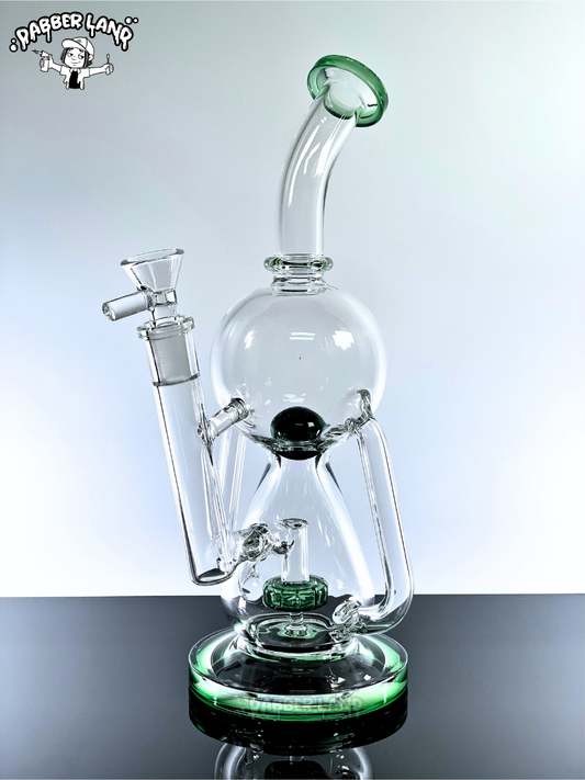 Recycler Double Bubble Glass Ball Inside Dab Rig 11 Inches