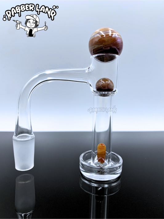 Heady Glass Pearl Marble Carb Cap Set For Quartz Banger 22mm