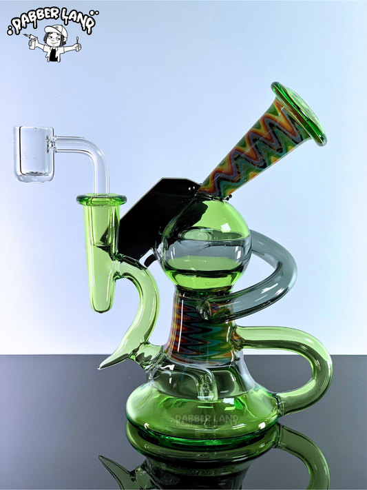 Green Dragon Snake Recycler Dab Rig 6 Inches