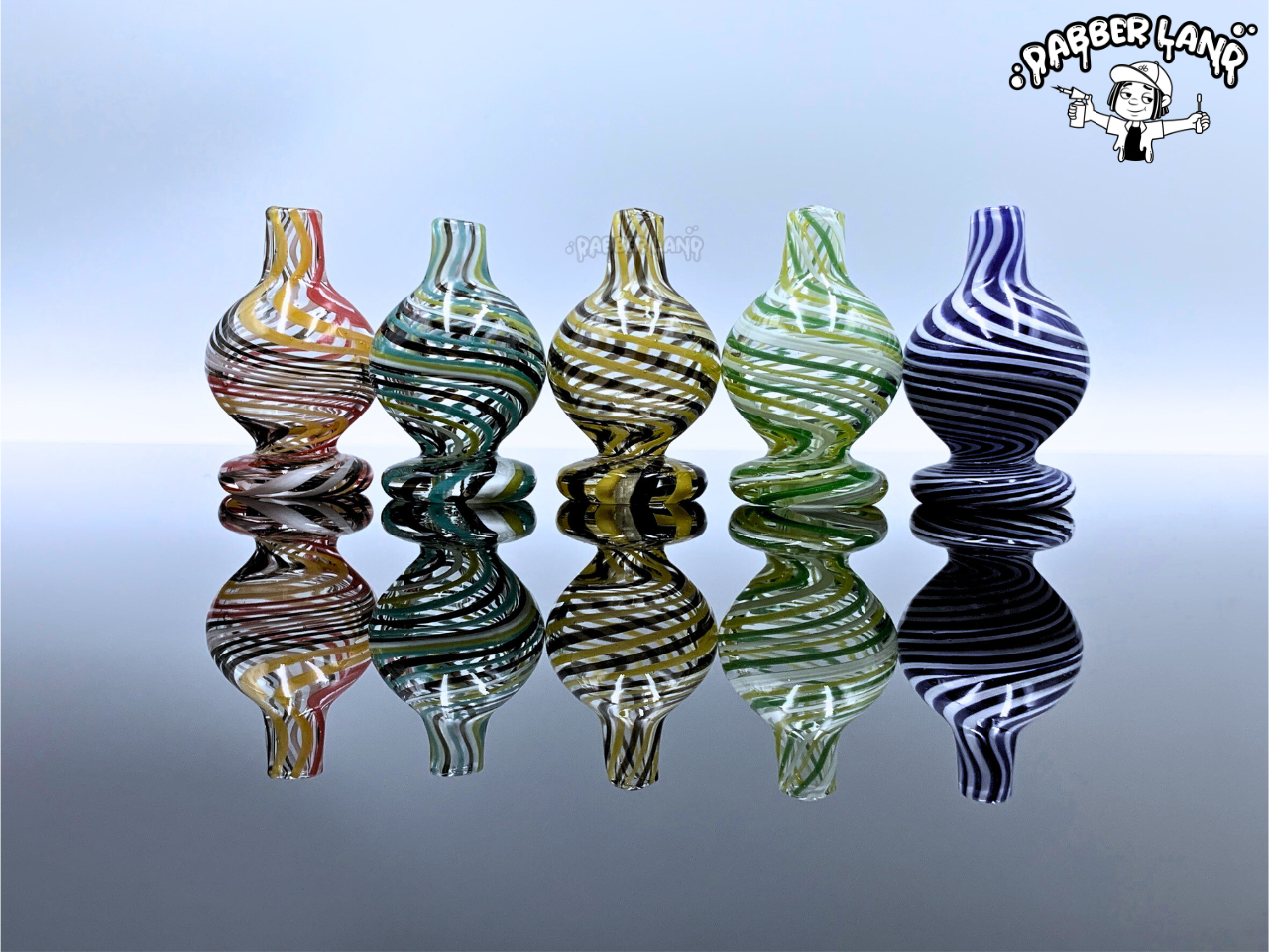 Stripe Bubble Glass Carb Cap For Quartz Banger 25mm