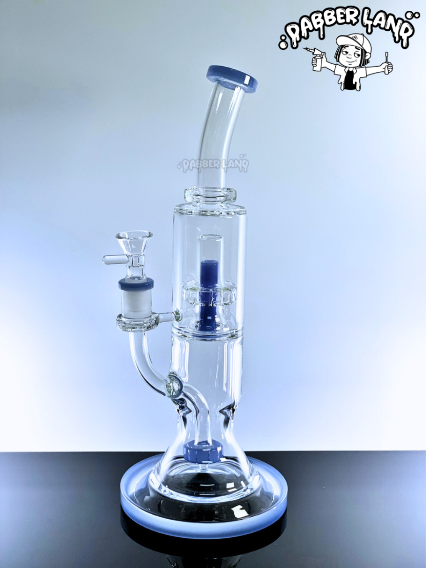 Double Showerhead Perc Glass Bong 12 Inches