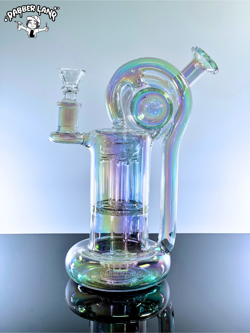 Rainbow Turbo Holographic Recycler Water Pipe 9 Inches