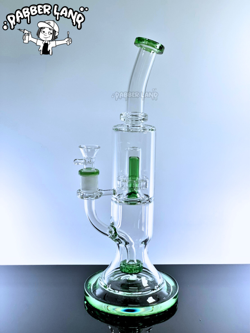 Double Showerhead Perc Glass Bong 12 Inches