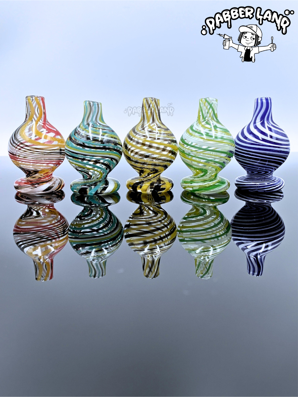 Stripe Bubble Glass Carb Cap For Quartz Banger 25mm