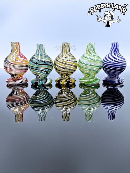 Stripe Bubble Glass Carb Cap For Quartz Banger 25mm