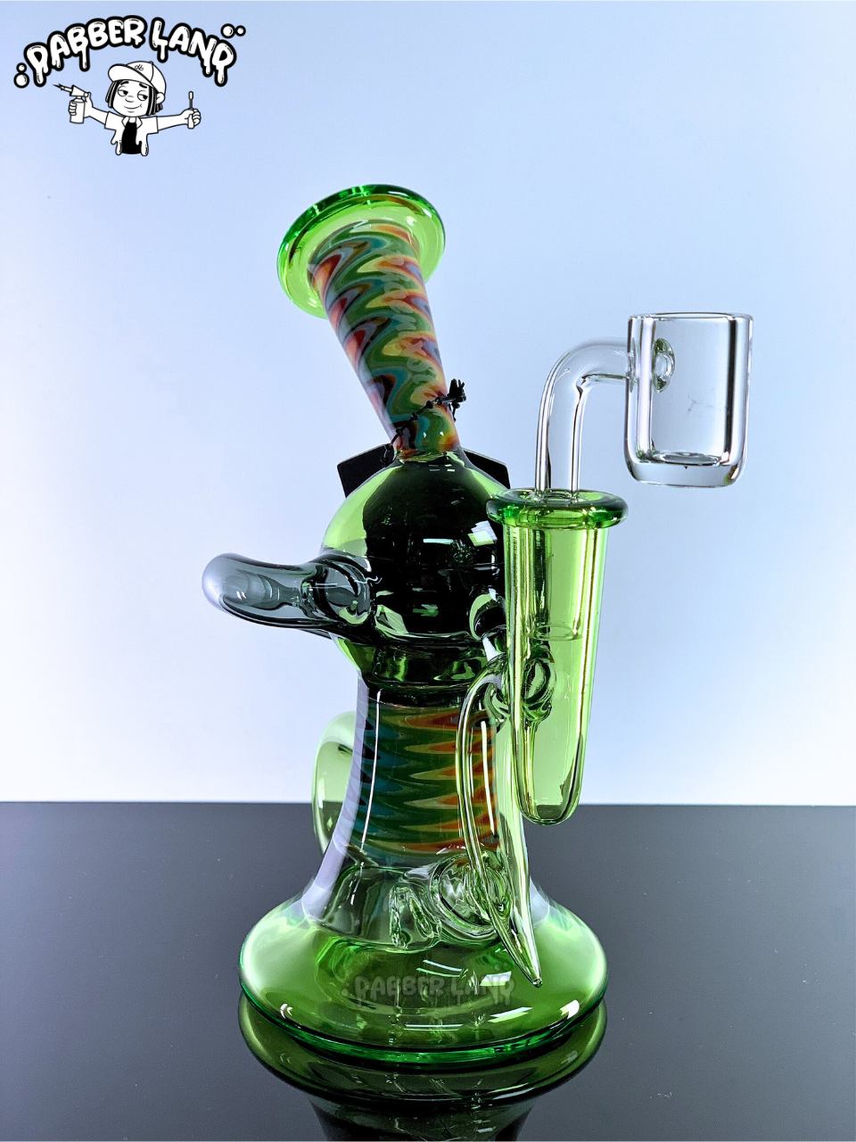 Green Dragon Snake Recycler Dab Rig 6 Inches