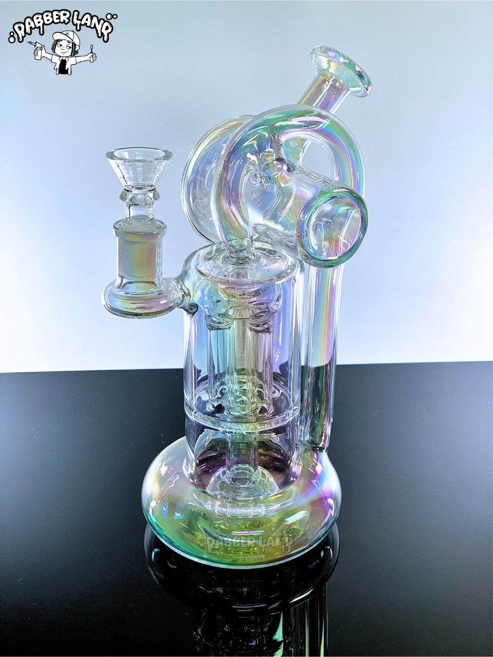 Rainbow Turbo Holographic Recycler Water Pipe 9 Inches