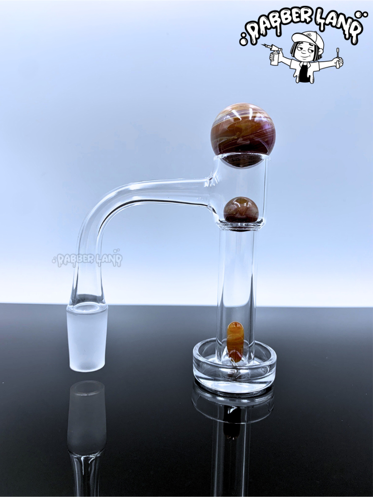 Heady Glass Pearl Marble Carb Cap Set For Quartz Banger 22mm