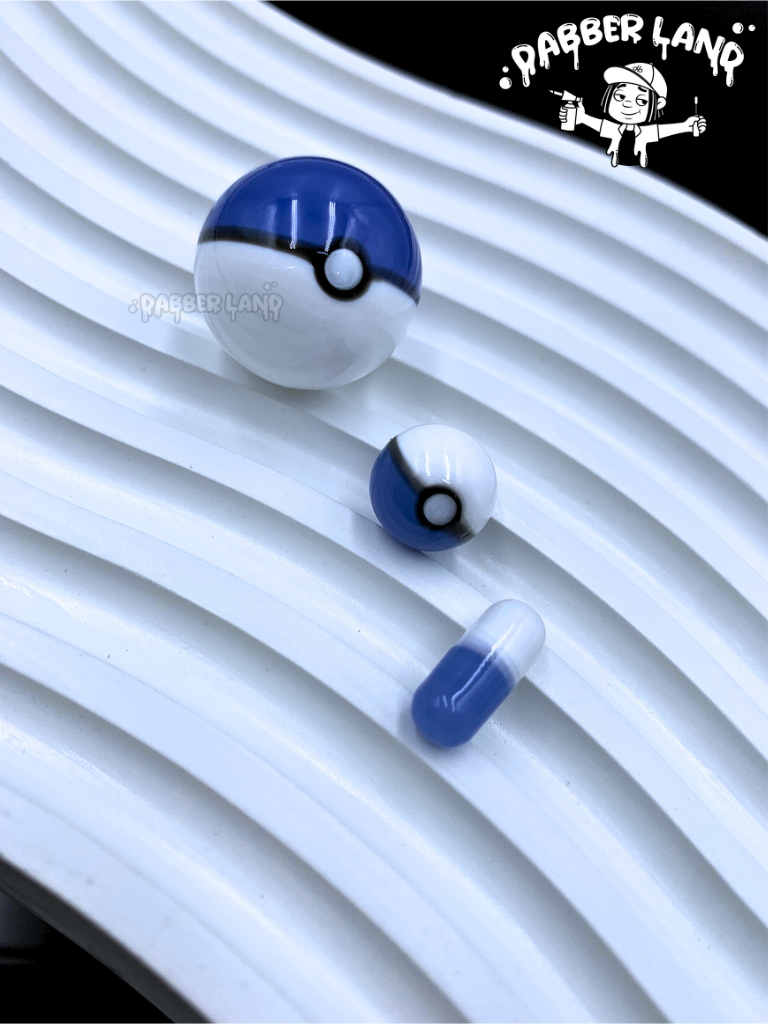 Pokemon Poke Ball Glass Terp Slupers Marble Set Carb Cap For Quartz Banger 22mm