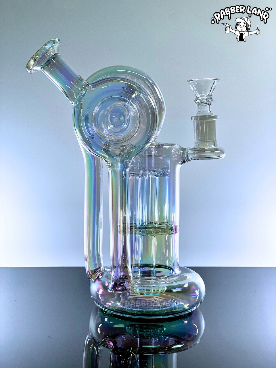 Rainbow Turbo Holographic Recycler Water Pipe 9 Inches