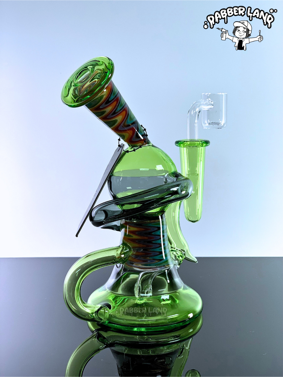 Green Dragon Snake Recycler Dab Rig 6 Inches