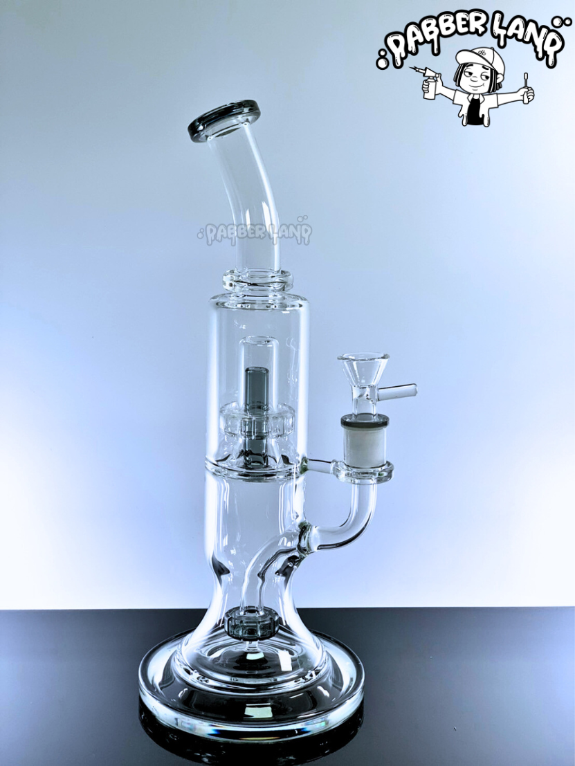 Double Showerhead Perc Glass Bong 12 Inches