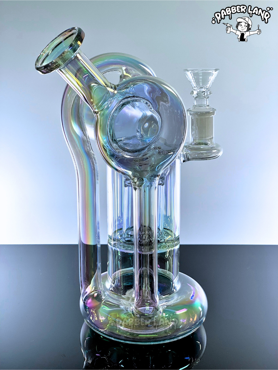 Rainbow Turbo Holographic Recycler Water Pipe 9 Inches