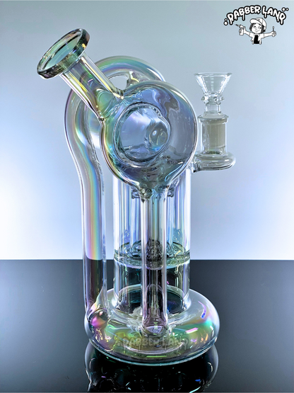 Rainbow Turbo Holographic Recycler Water Pipe 9 Inches