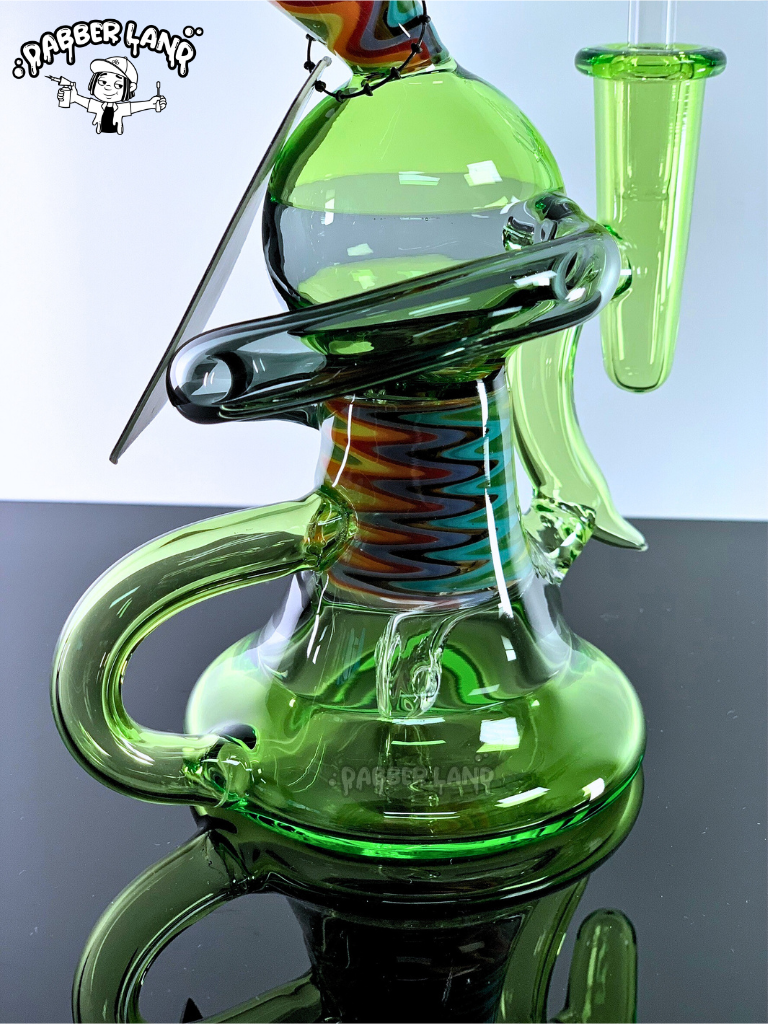 Green Dragon Snake Recycler Dab Rig 6 Inches