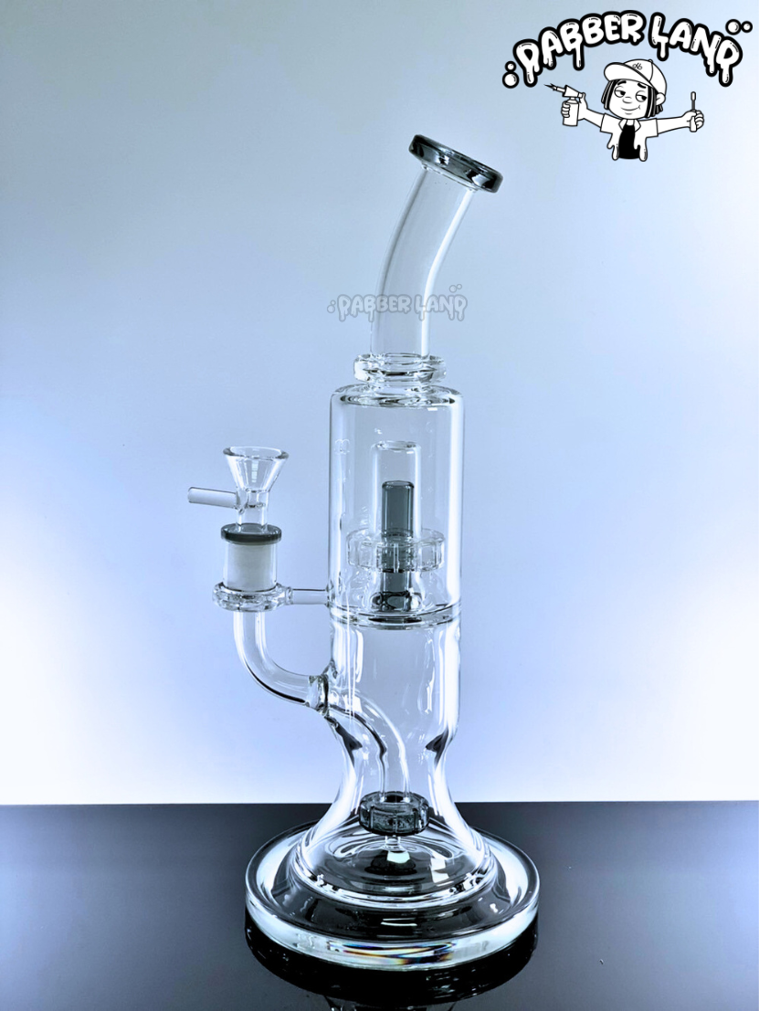 Double Showerhead Perc Glass Bong 12 Inches