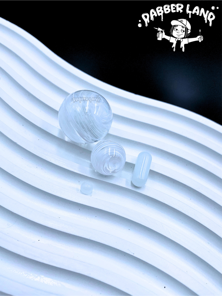 White Shade Terp Marble Set 24mm Carb Cap For Quartz Banger