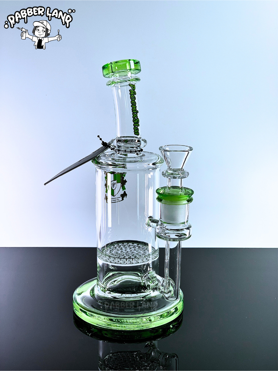 Honeycomb Perc Glass Bong by Phoenix Star 9 Inches