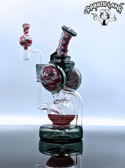 Phoenix Star 8 Inches Recycler Dab Rig With American Northstar Glass Rod & Quartz Banger with Cap