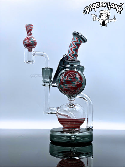 Phoenix Star 8 Inches Recycler Dab Rig With American Northstar Glass Rod & Quartz Banger with Cap
