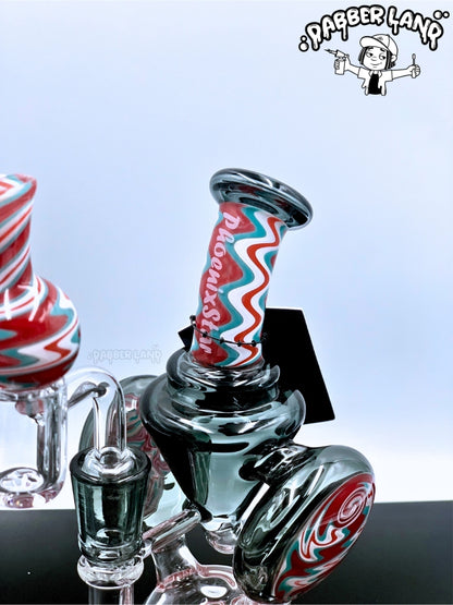 Phoenix Star 8 Inches Recycler Dab Rig With American Northstar Glass Rod & Quartz Banger with Cap
