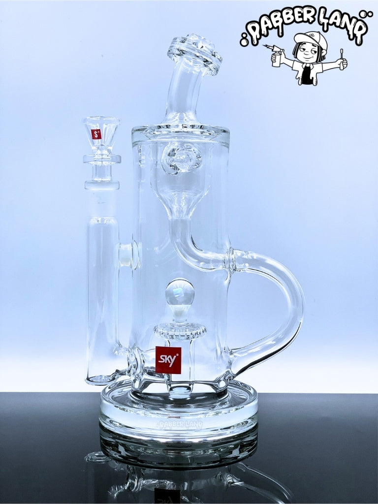 Sky Glass Inc - Proton Recycler Dab Rig 14mm Single Hole Bowl (Clear)