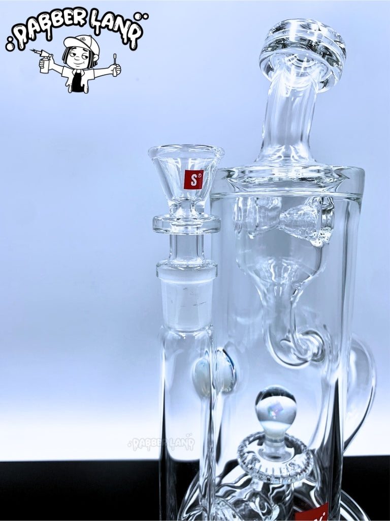 Sky Glass Inc - Proton Recycler Dab Rig 14mm Single Hole Bowl (Clear)