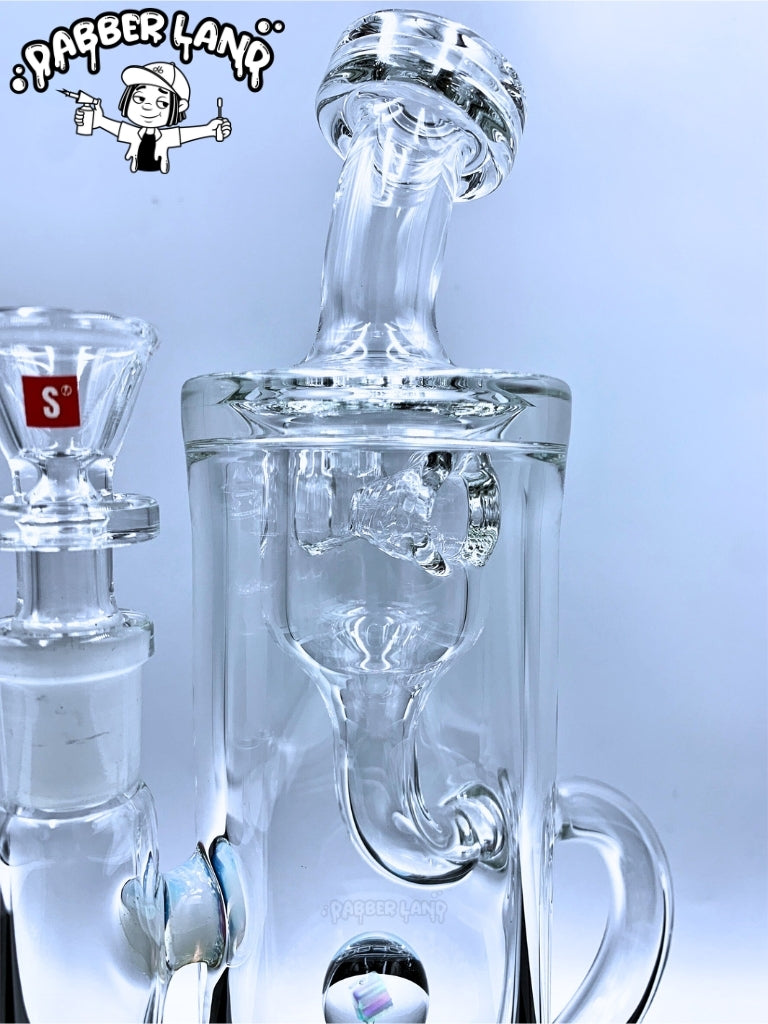 Sky Glass Inc - Proton Recycler Dab Rig 14mm Single Hole Bowl (Clear)