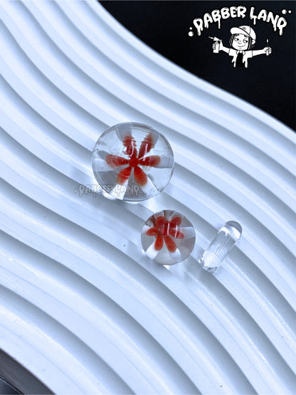 Glass Terp Slurper Marble Set Flower Built-in 22mm Carb Cap For Quartz Banger